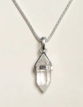 Clear Quartz Silver Pendant