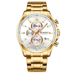 Curren Men'S Watch Waterproof Quartz Watch Six-Hand Watch Calendar Watch Steel Band