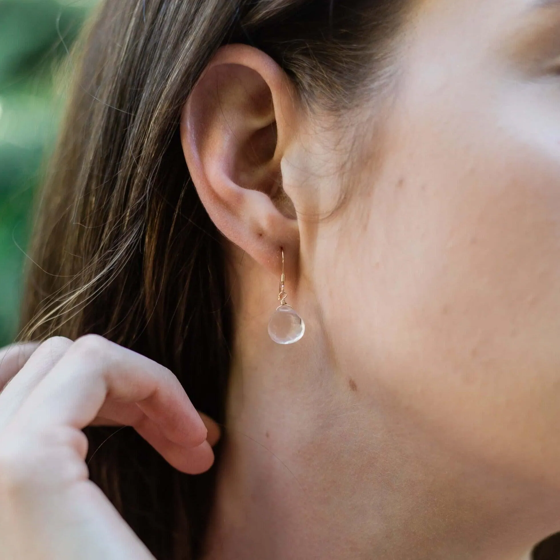 Custom Gemstone Teardrop Dangle Earrings