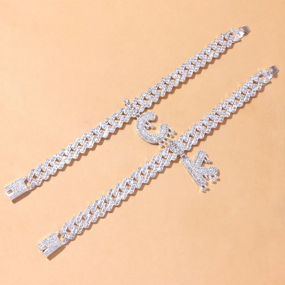 Cute Miaimi A Z Alphabet Anklet Braclet on the Leg Crystal