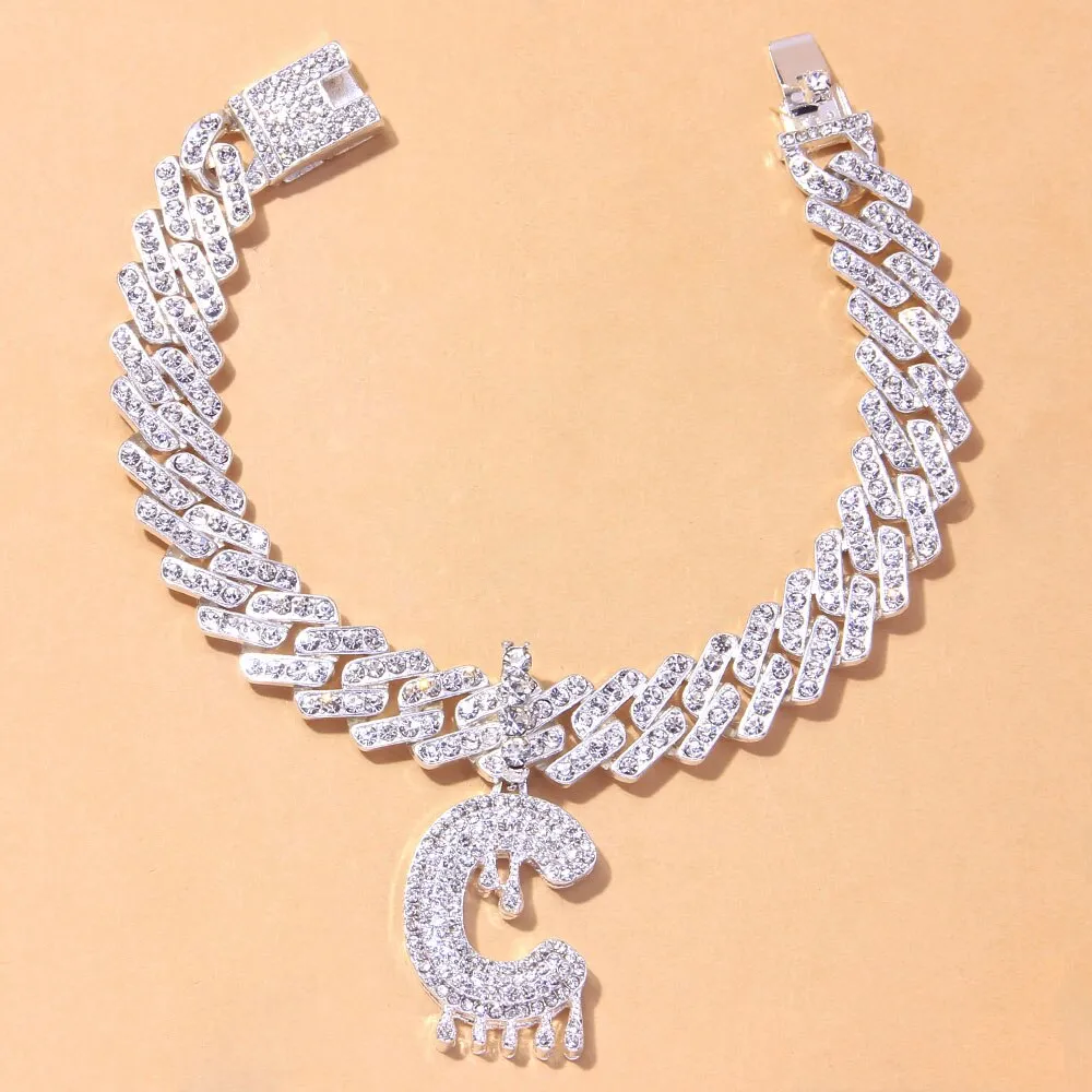 Cute Miaimi A Z Alphabet Anklet Braclet on the Leg Crystal