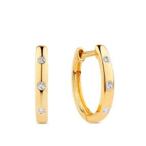 Diamond Huggie Earrings in 9ct Yellow Gold