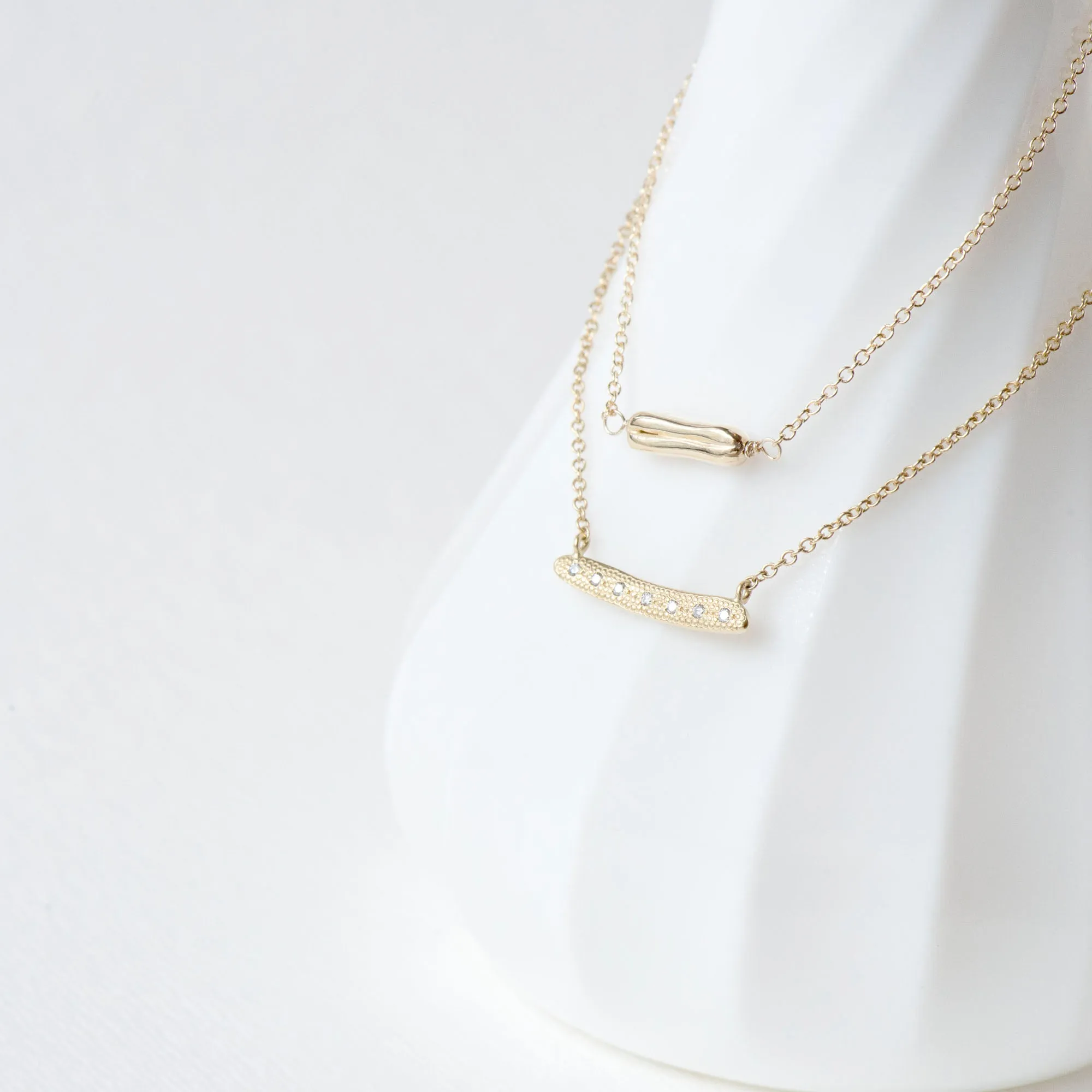 Diamond Stardust Mini Bar Necklace