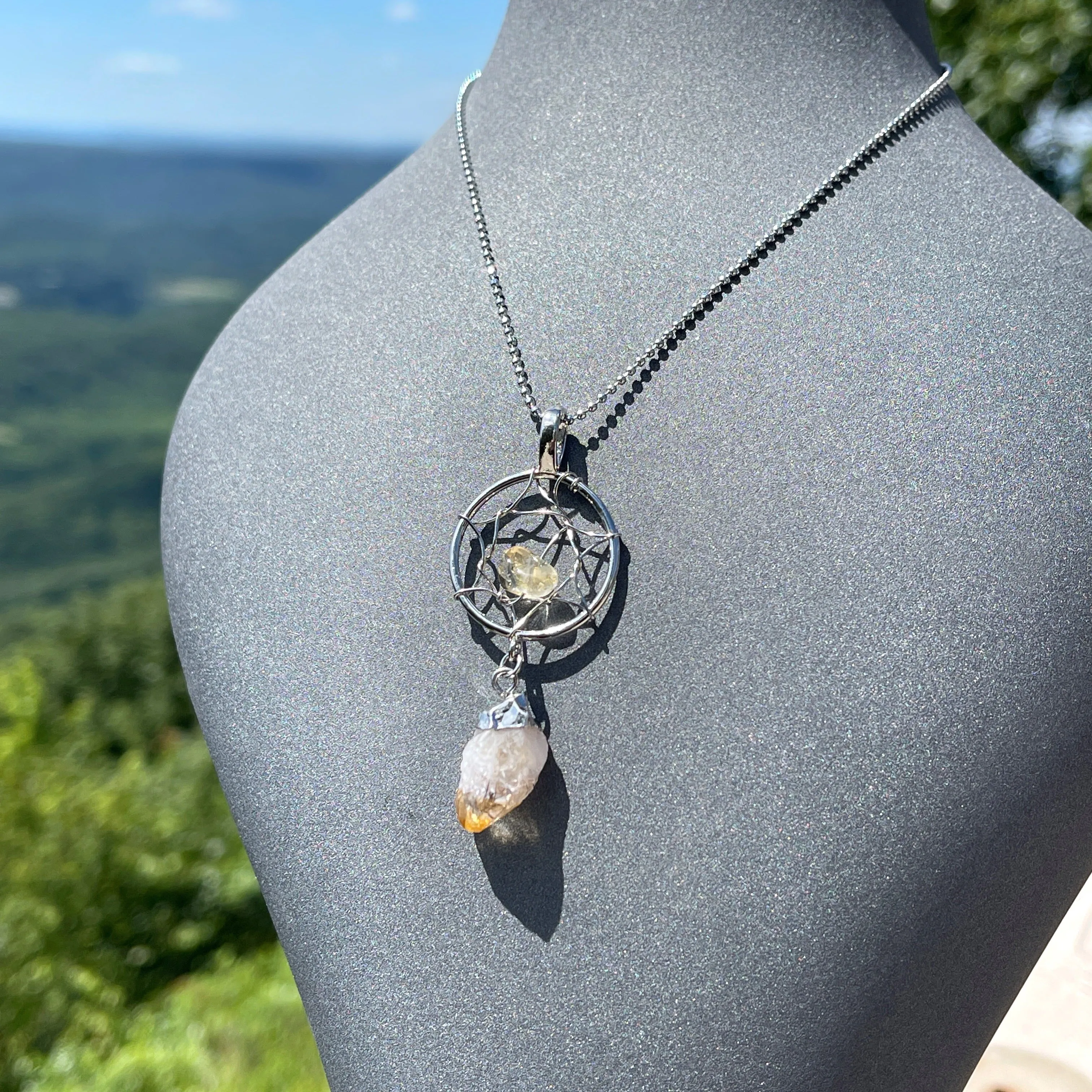 Dream Catcher Gemstone Necklace