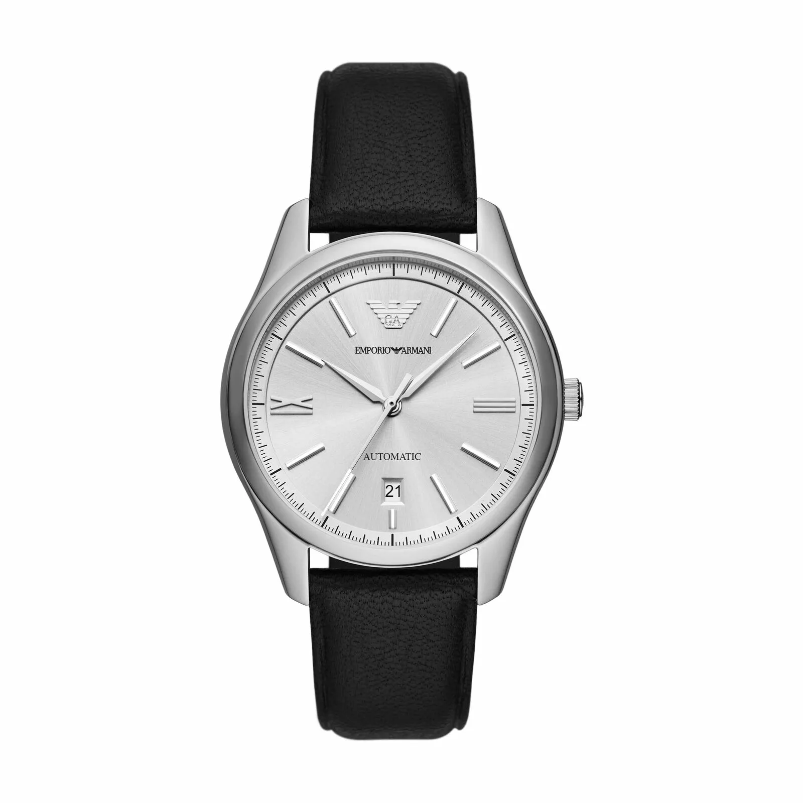 Emporio Armani - Men's Black Leather Automatic Watch