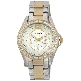 Fossil Women's ES3204 Riley Silver and Gold Tone Watch