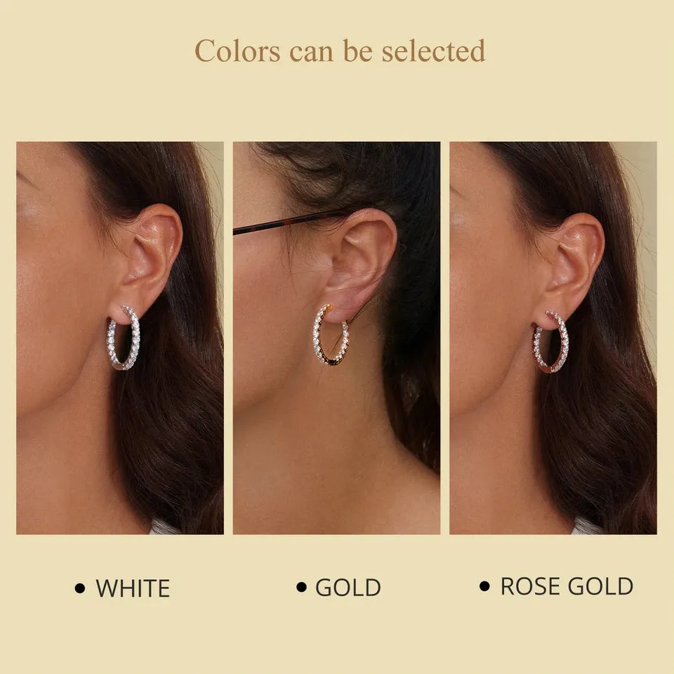 Fully Inlaid Luxury Big Halo Hoop Earrings with Crystals