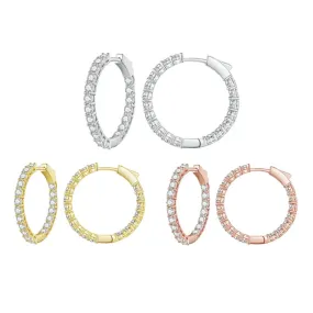 Fully Inlaid Luxury Big Halo Hoop Earrings with Crystals