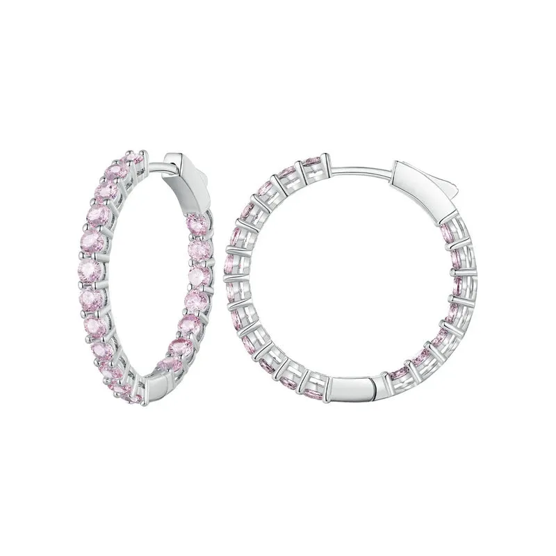 Fully Inlaid Luxury Big Halo Hoop Earrings with Crystals