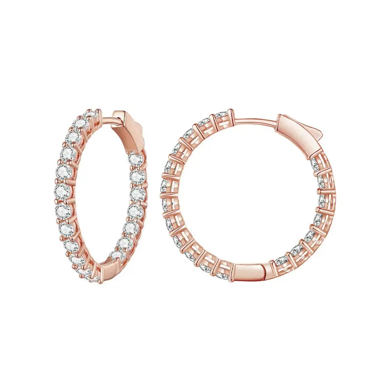 Fully Inlaid Luxury Big Halo Hoop Earrings with Crystals