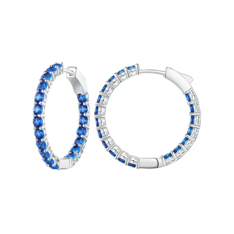 Fully Inlaid Luxury Big Halo Hoop Earrings with Crystals