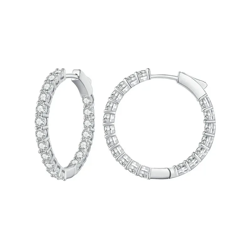 Fully Inlaid Luxury Big Halo Hoop Earrings with Crystals