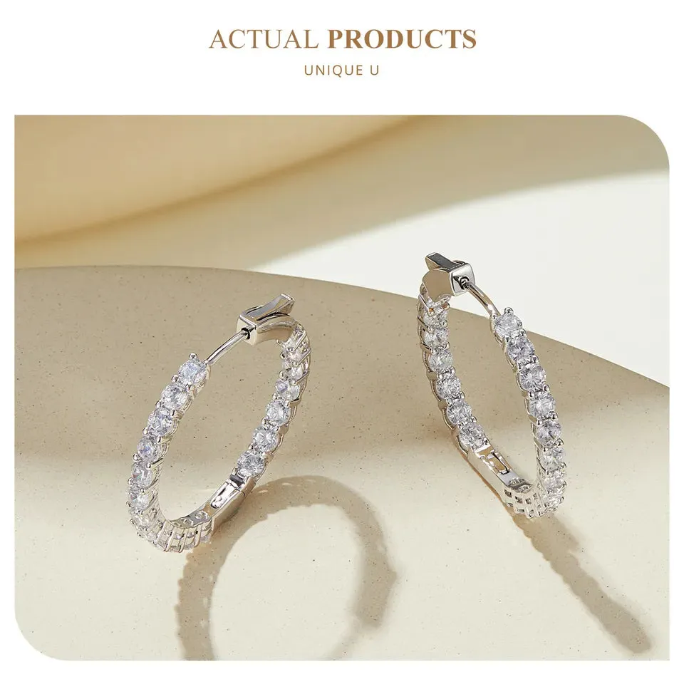 Fully Inlaid Luxury Big Halo Hoop Earrings with Crystals