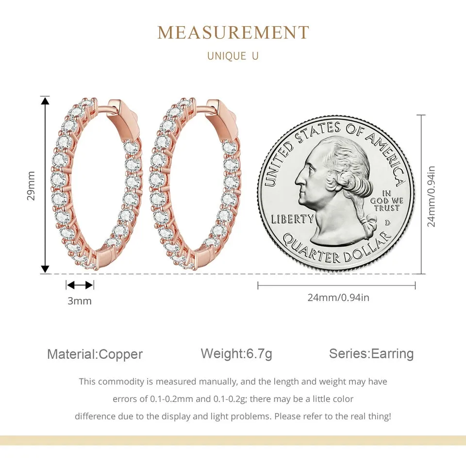 Fully Inlaid Luxury Big Halo Hoop Earrings with Crystals