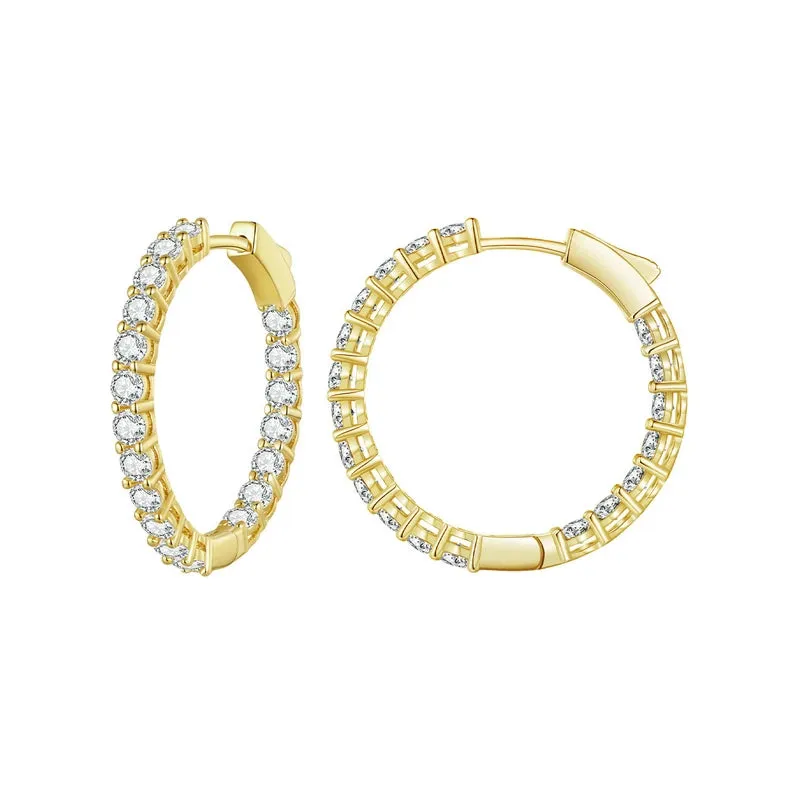 Fully Inlaid Luxury Big Halo Hoop Earrings with Crystals