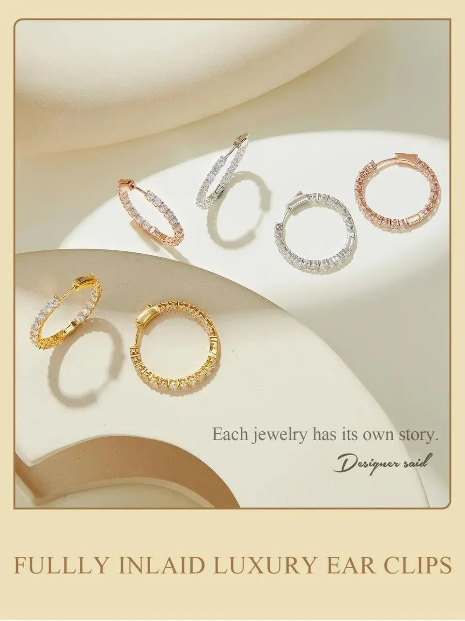 Fully Inlaid Luxury Big Halo Hoop Earrings with Crystals
