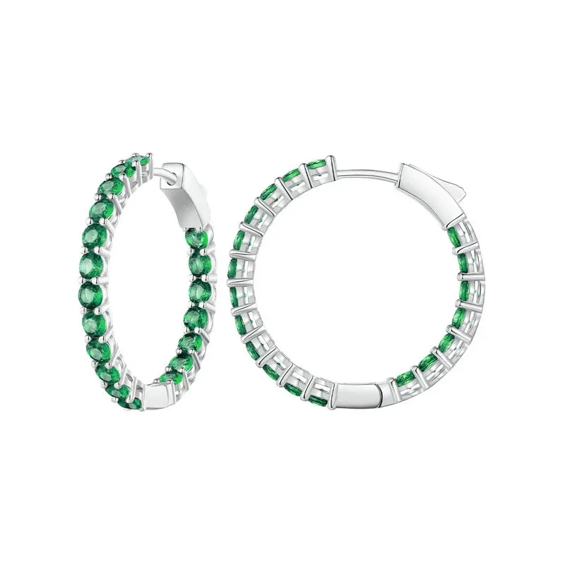 Fully Inlaid Luxury Big Halo Hoop Earrings with Crystals