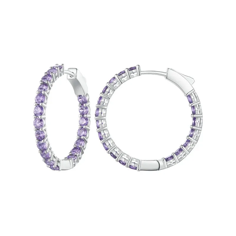 Fully Inlaid Luxury Big Halo Hoop Earrings with Crystals