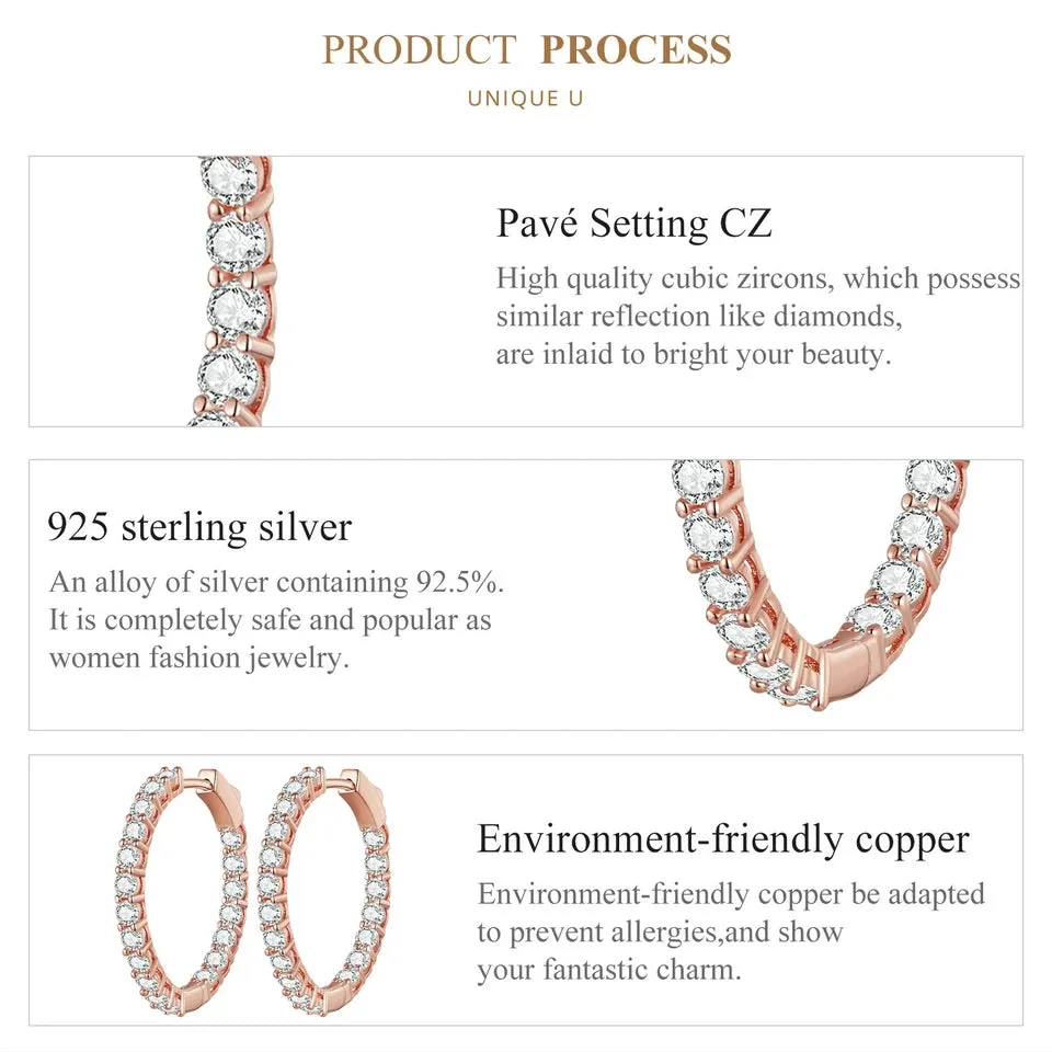 Fully Inlaid Luxury Big Halo Hoop Earrings with Crystals
