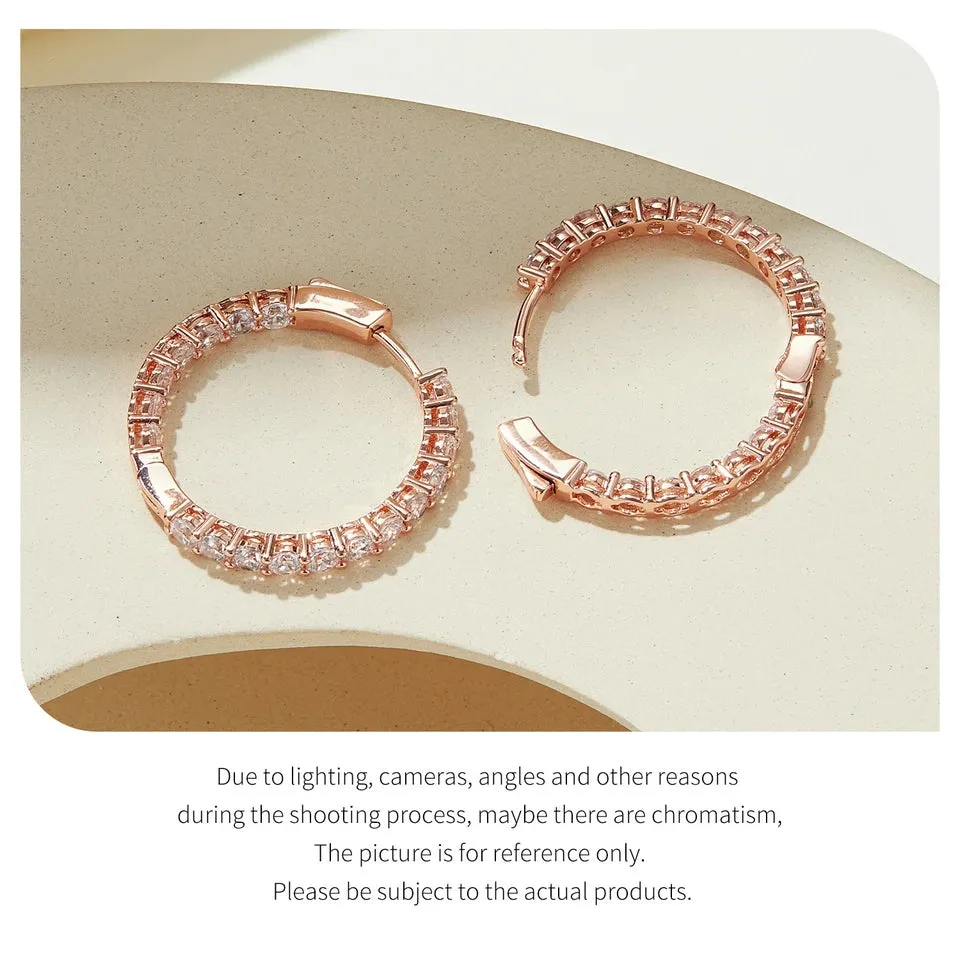 Fully Inlaid Luxury Big Halo Hoop Earrings with Crystals