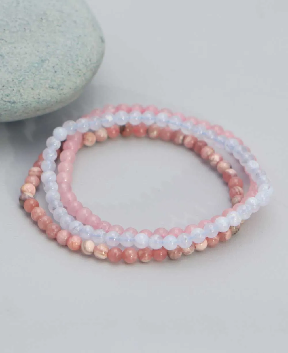 Gemstone Energy Bracelets for Love and Connection, Set of 3