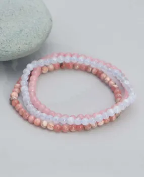 Gemstone Energy Bracelets for Love and Connection, Set of 3