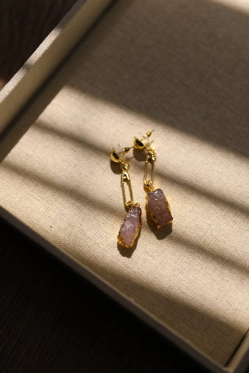 Gemstone Pin Drop Fashion Earrings