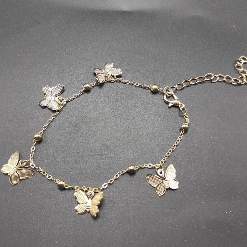 Gold Color Butterfly Anklet Stainless Steel Ankle