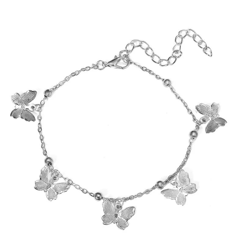 Gold Color Butterfly Anklet Stainless Steel Ankle