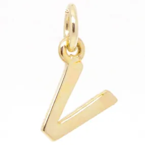 Gold Initial letter V Charm