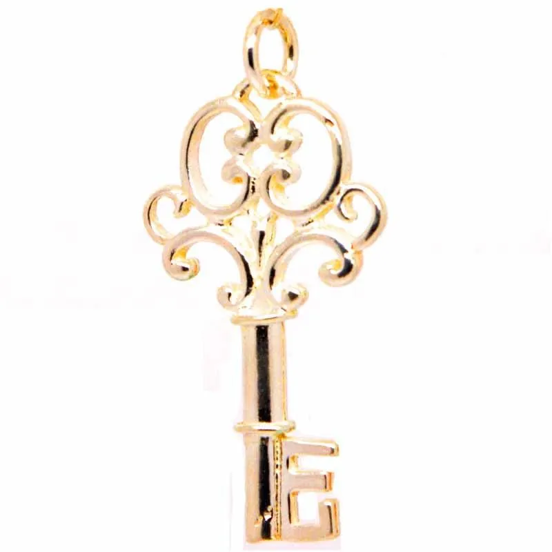 Gold Large Ornate Key Charm