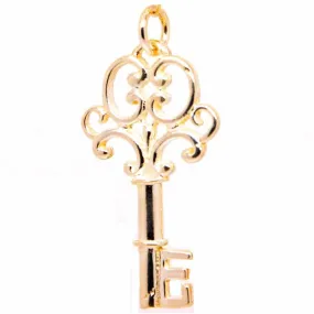 Gold Large Ornate Key Charm