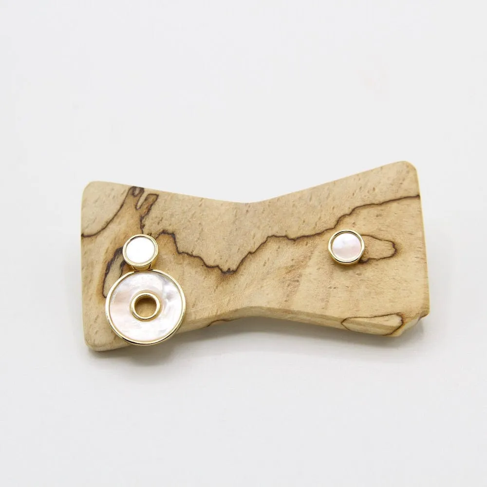 Gold Mother Of Pearl Disc Ear Jackets