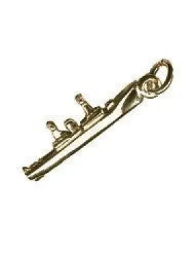 Gold Navy Frigate Ship Charm