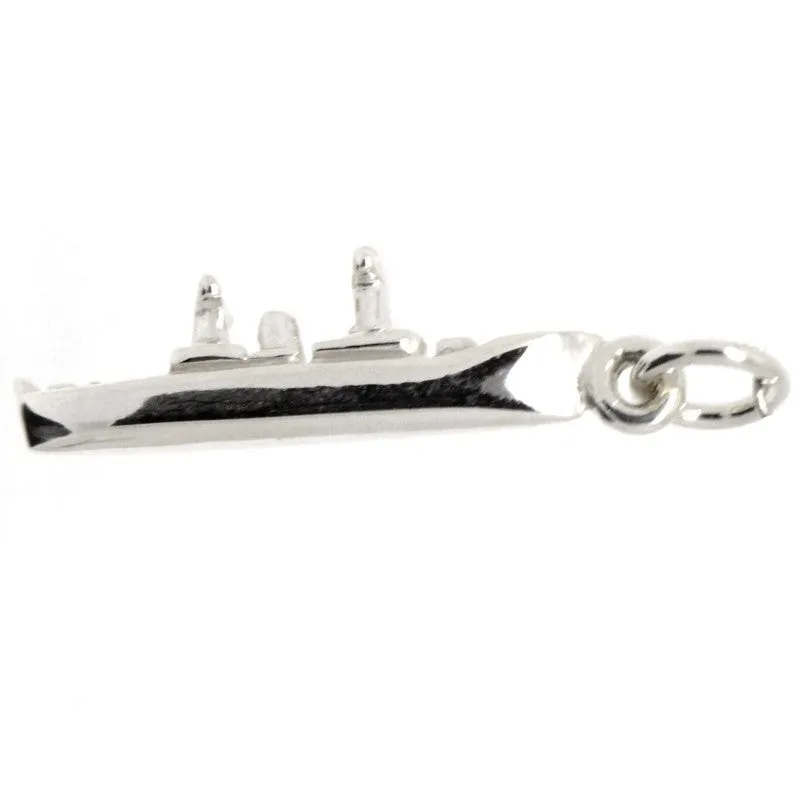 Gold Navy Frigate Ship Charm