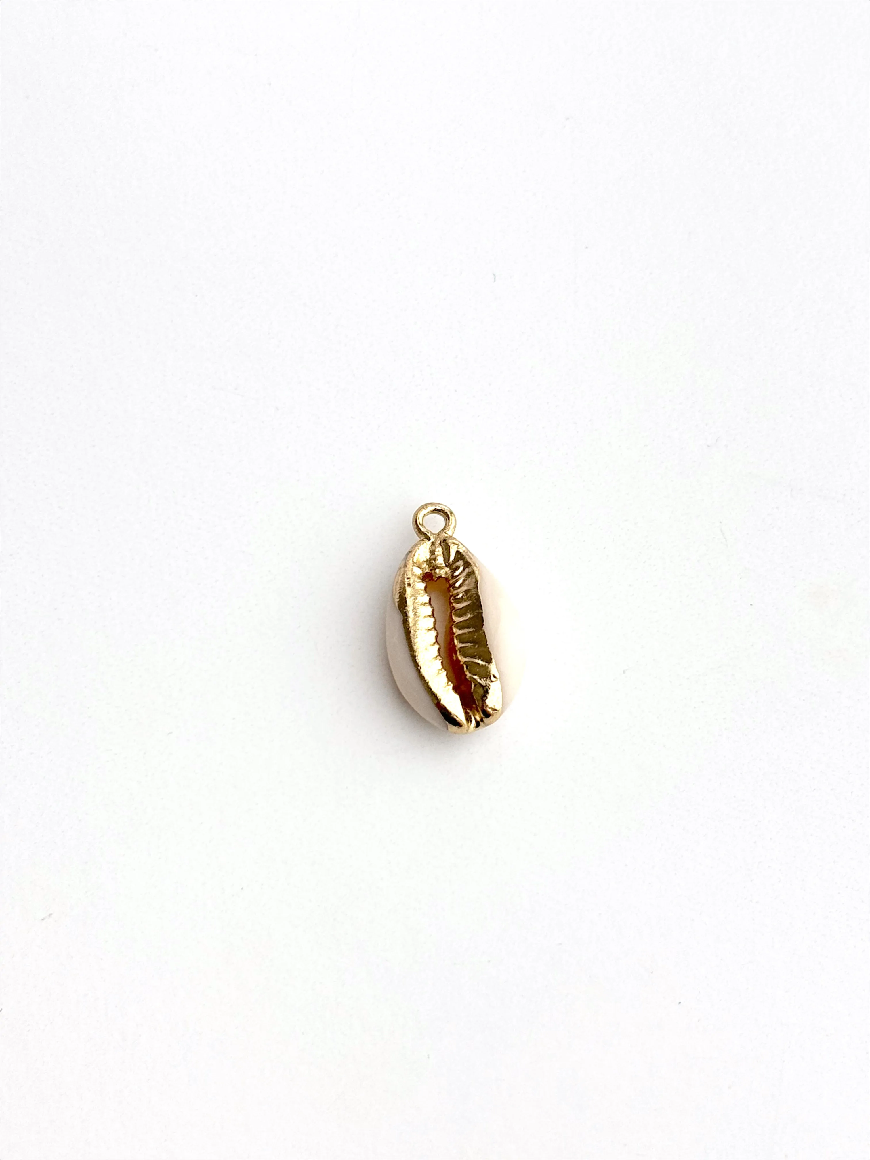 Gold Puka Shell Charm