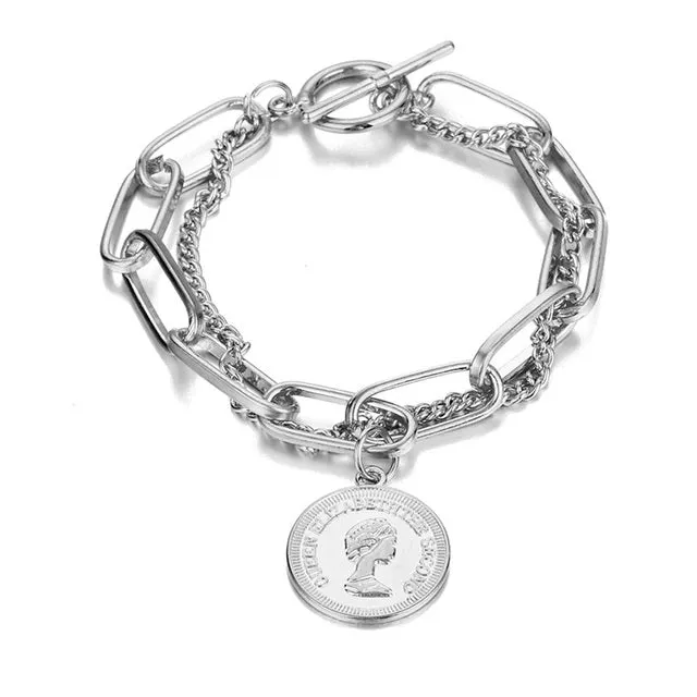 Gothtic Silver Color Anklet Cross Women Men Chain Ankle Bracelet