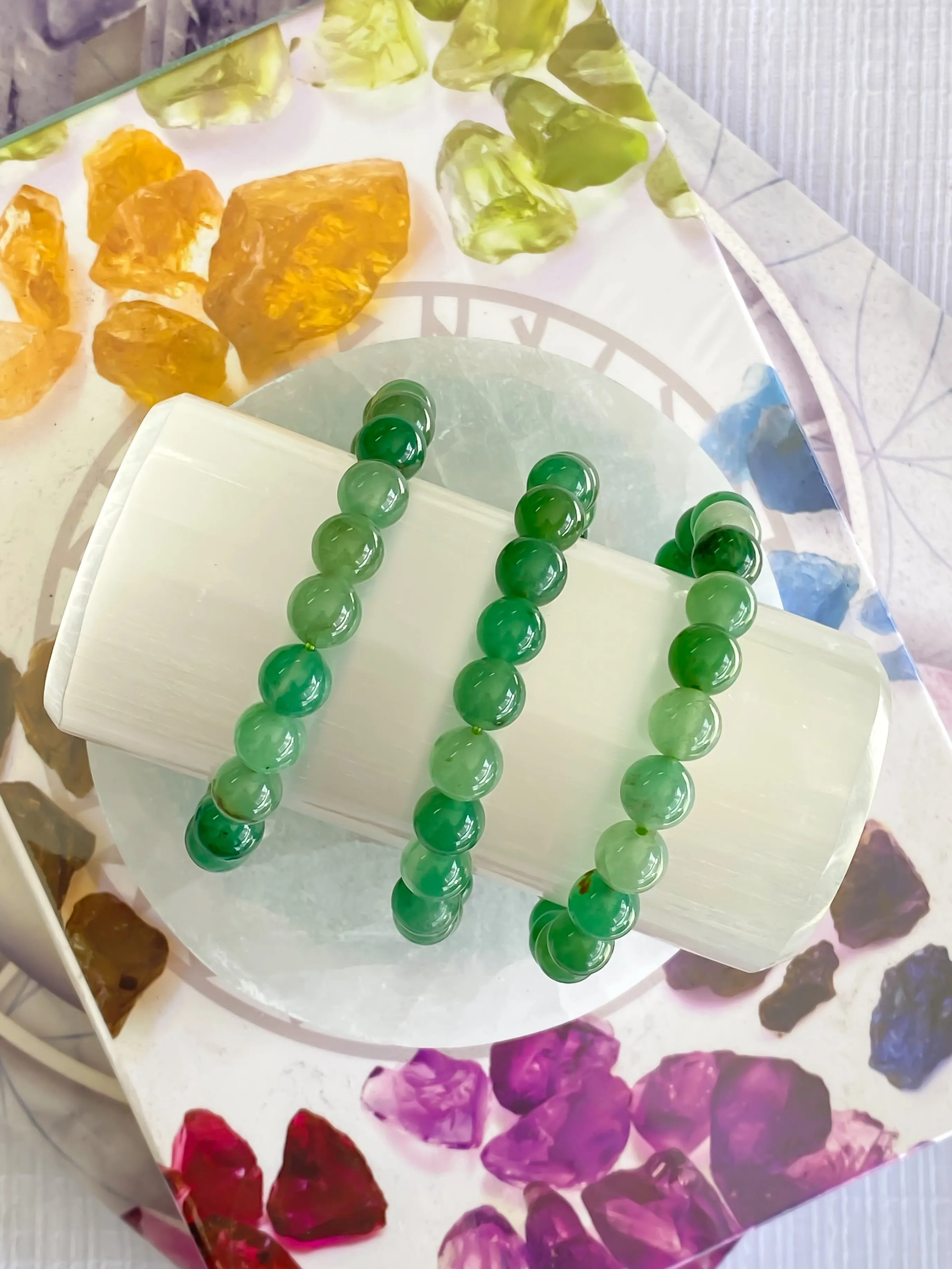 Green Aventurine Bead Bracelet 1Pc