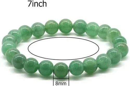 Green Aventurine Bracelet Natural Crystal Healing Gemstone Bracelet for Men & Women, Lab Certificate, Color Green, Bead Size 8 mm