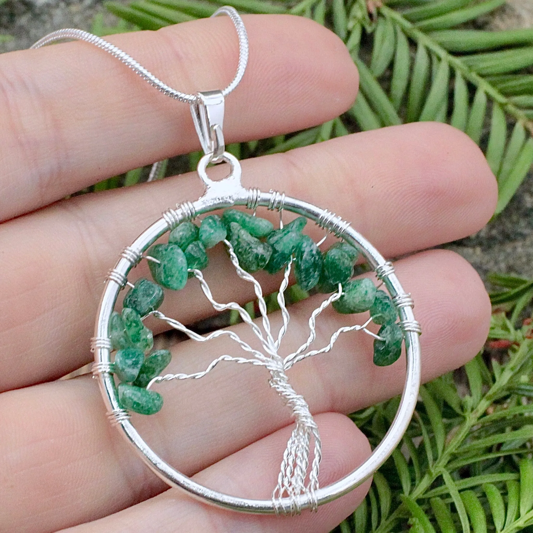 Green Aventurine Tree of Life Pendant