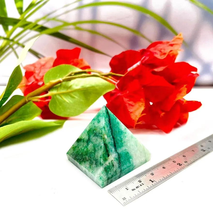 Green Aventurine with Quartz Pyramid (Abundance and Healing)