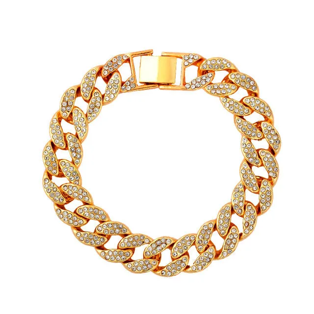 Hip Hop Iced Out Cuban Link Chain Anklet Bracelet For Women