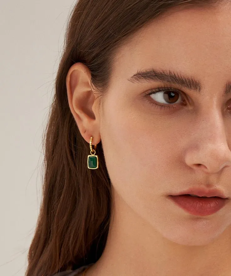Holiday Gemstone Drop Earrings