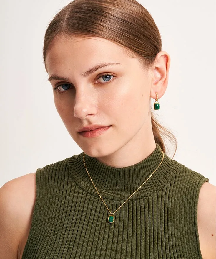 Holiday Gemstone Drop Earrings