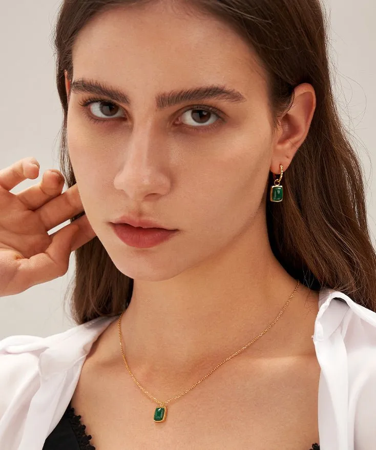 Holiday Gemstone Drop Earrings