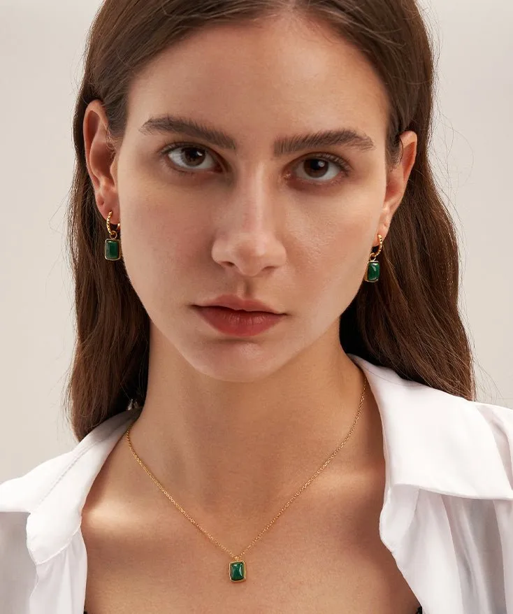 Holiday Gemstone Drop Earrings