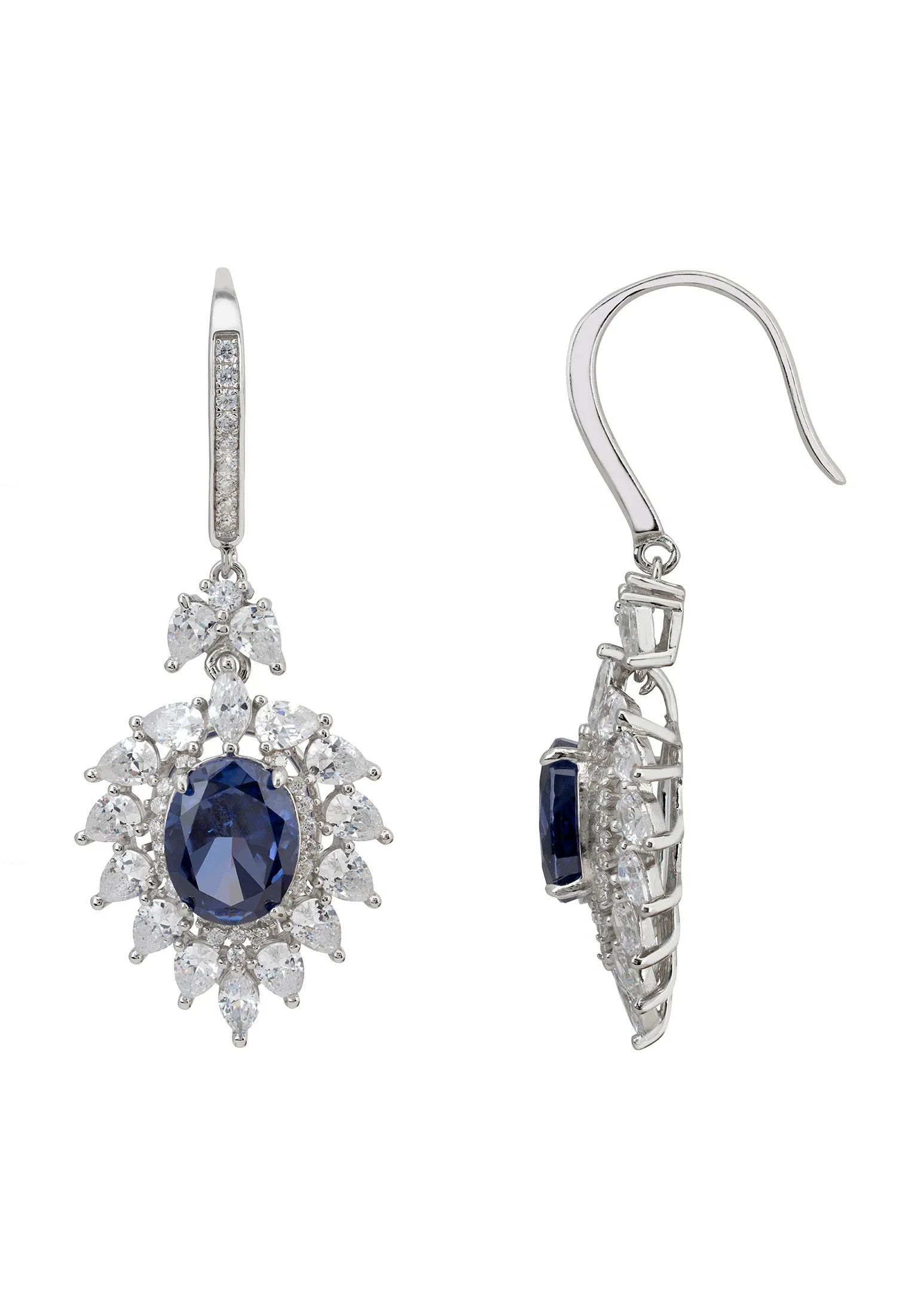 Hyacinth Flower Tanzanite Drop Earrings Silver