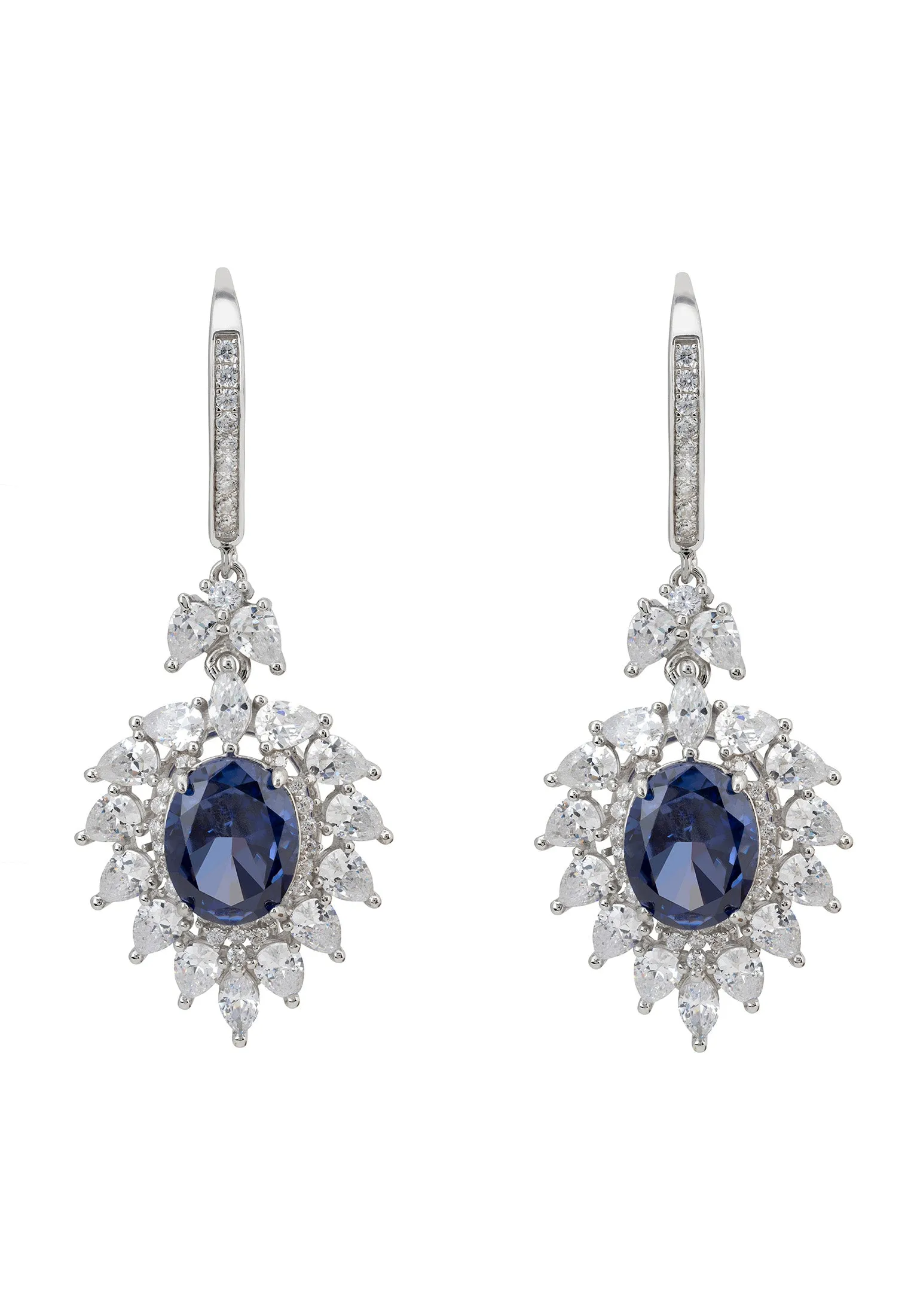 Hyacinth Flower Tanzanite Drop Earrings Silver