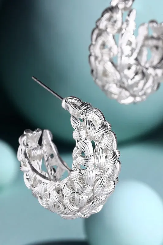 Hypoallergenic Metal Decorative Hoop Earrings