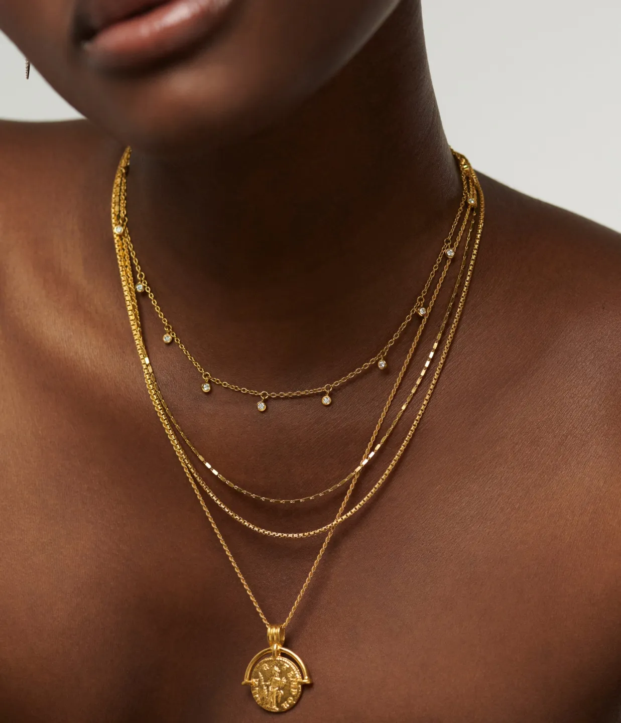 Interstellar Drop Choker in Gold